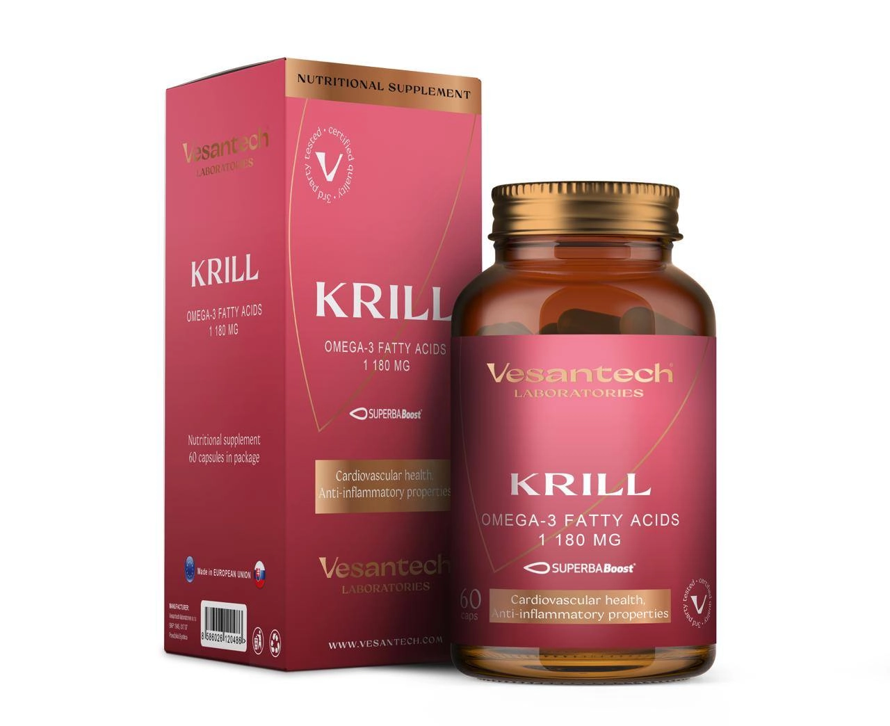 Vesantech Krill olej EXTRA 1180 mg 